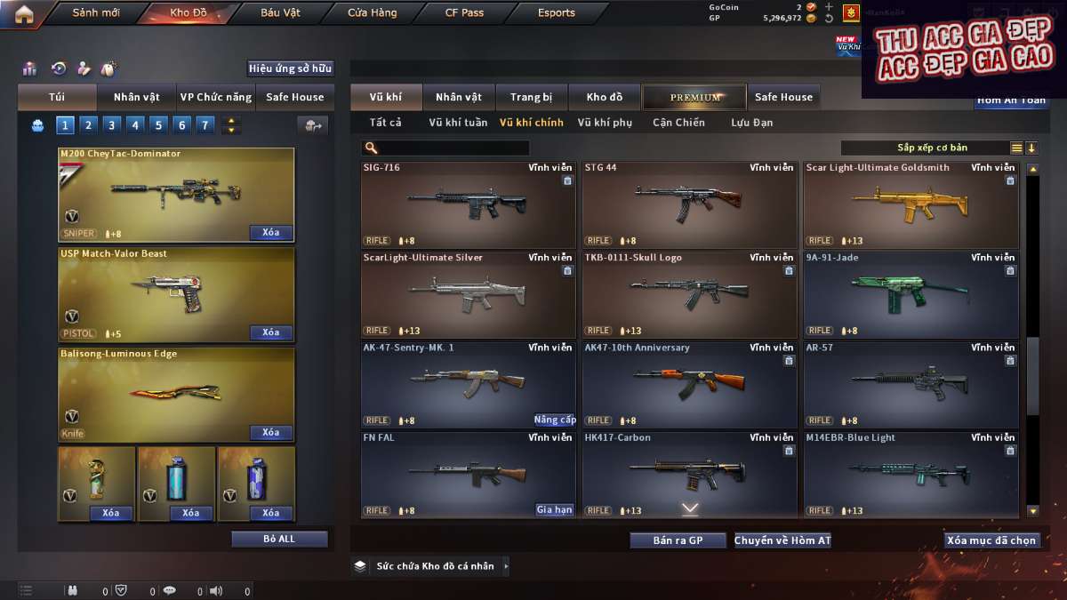 shop acc cf uy tin gia re
